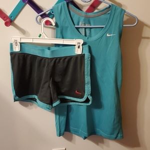 Nike dri-fit tank top and shorts set